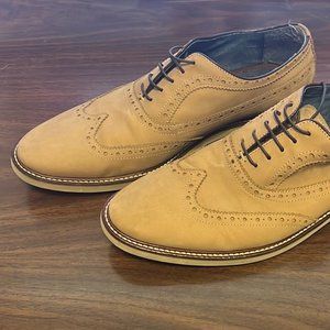 Rush by Gordon Rush Tan Wing Tip Dress Shoe - Men's Size 10